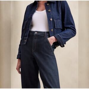 Banana Republic Factory Dark Blue relaxed fit straight leg ankle Jeans, size 6